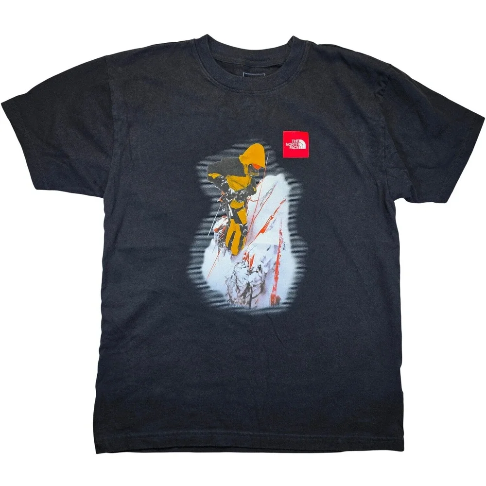 The North Face Mens Black Mountaineer Graphic T-Shirt Red Box Logo Small